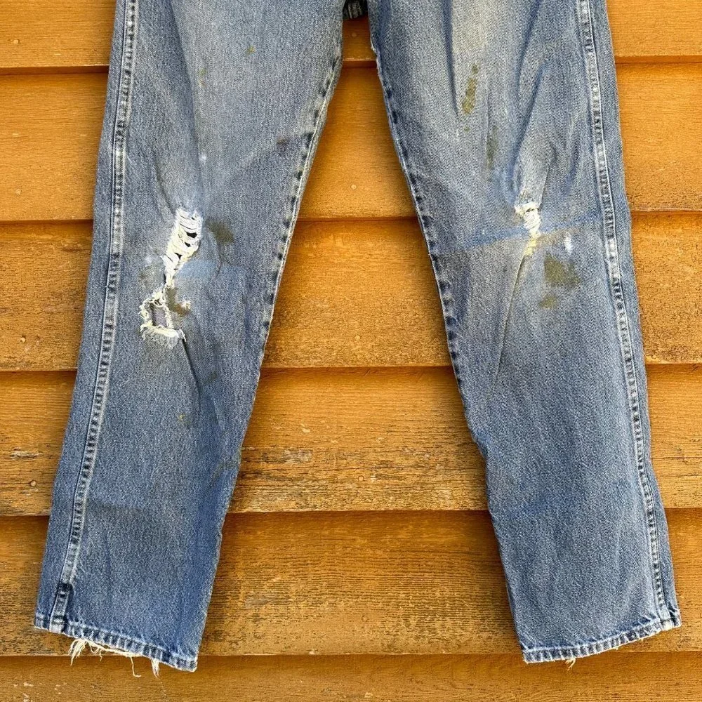 Vintage Wrangler Destroyed Worked In Blue Jeans Size 36